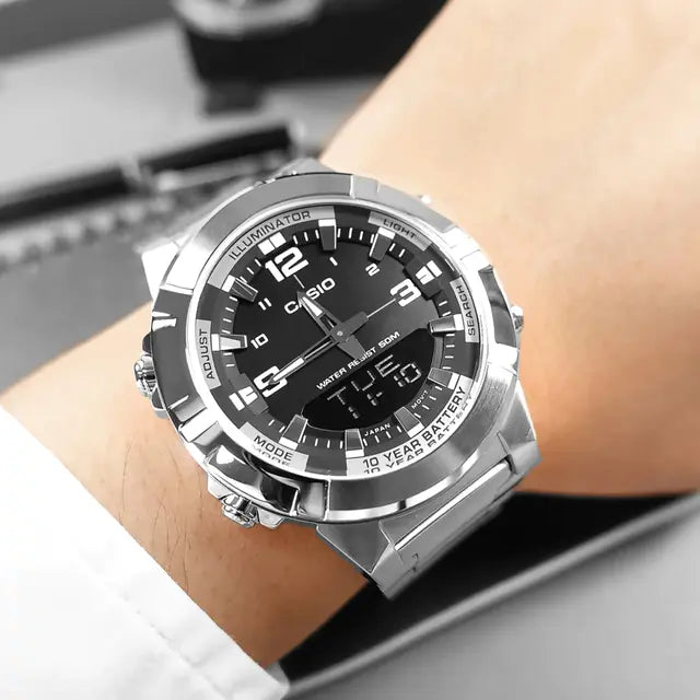CASIO ANALOGUE DIGITAL MENS STAINLESS STE