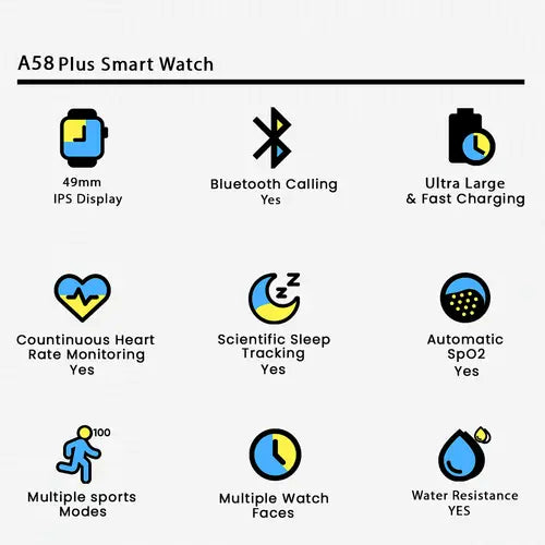 A58 Smart Watch 5 in 1