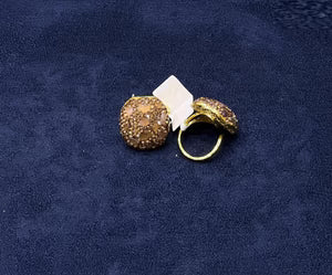 Champagne Crystal Dome Statement Ring