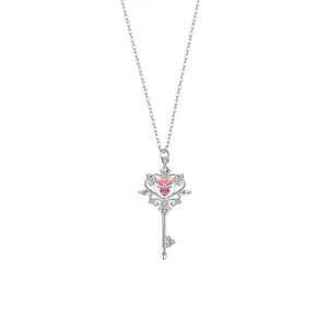 Charming Zircon Key Necklace For Women Ethereal Fairy-Like And Lightly Luxurious