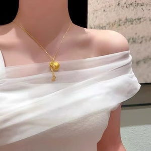Diamond-studded Bowknot Lucky Bag Tassel Coin Necklace