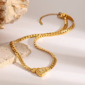 Love Necklace With High-end Feel And Diamond Studded Collarbone Chain