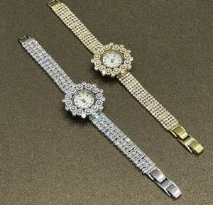 Elegant Pearl Halo Watch