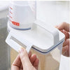 Premify 4pcs Cereal & Dry Food Storage Containers with Measuring Cup, Airtight Plastic Kitchen Storage Organizer, Clear Food Storage Box for Flour, Sugar, Rice | BPA Free Container with Locking Lids