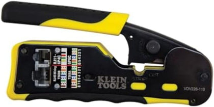 Klein Pass-Thru Modular Wire Crimper, All-in-One Tool Cuts, Strips, Crimps, Fast and Reliable Tools VDV226-110