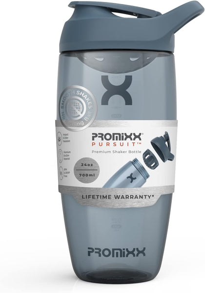 Pursuit Protein Shaker Bottle - Premium Shaker for Protein Shakes - Lifetime Durability, Leakproof, Odourless - 700ml / 24oz (Midnight Blue)