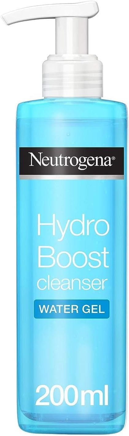 Neutrogena Cleansing Water Gel Hydro Boost Normal To Dry Skin, activates with water to remove impurities while providing the skin with a boost of hydration, 200ml