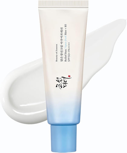 Beauty of Joseon Relief Sun Aqua-Fresh Sunscreen Rice + Panthenol SPF 50+ PA++++ Lightweight Daily UV Protector for Acne-Prone Sensitive Skin Korean skincare for Men and Women 50ml