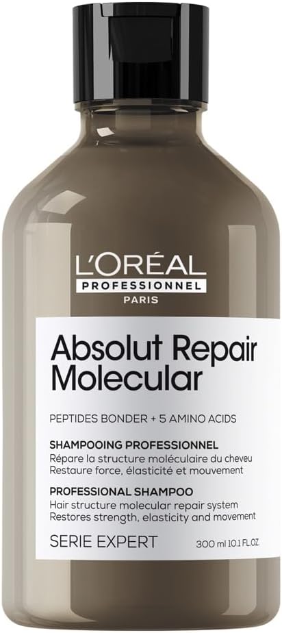 L’Oréal Professionnel | Absolut Repair Molecular Shampoo | Sulfate-Free | Deep Molecular Repair & Instant Transformation | For All Damaged Hair Types | SERIE EXPERT | 300ml