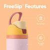 FreeSip Insulated Stainless Steel Water Bottle with Straw for Sports and Travel, BPA-Free Sports Water Bottle, 24 oz, Candy Store
