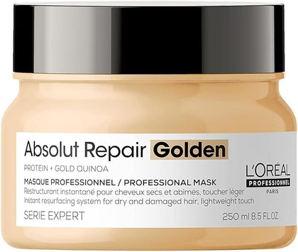 L’Oréal Professionnel | Absolut Repair Golden Mask | For dry & damaged hair | Repairs & Hydrates Dry, Damaged Hair |With Gold Quinoa & Protein | SERIE EXPERT | 250ml