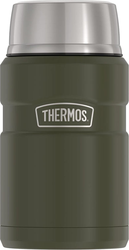 THERMOS STAINLESS STEEL VACUUM INSULATED ARMY GREEN JAR 710ML, SK3020AG, INSULATED FOOD JAR, LUNCH BOX, STORAGE CONTAINER, THERMAL FLASK FOR TRAVEL