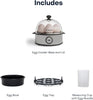 Rapid Egg Cooker: 7 Egg Capacity Electric Egg Cooker for Boiled Eggs, Poached Eggs, Scrambled Eggs, or Omelettes with Auto Shut Off Feature - Silver