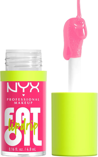 NYX Professional Makeup Fat Oil Lip Drip, Moisturizing, Shiny, Vegan Tinted Lip Gloss, Non-Sticky, 12H Hydration, Squalane, Raspberry & Cloudberry Oils - Missed Call