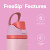 Owala FreeSip Insulated Stainless Steel Water Bottle with Straw for Sports and Travel, BPA-Free Sports Water Bottle, 24 oz, Pink, Angel Food Cake