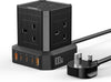 TOPREK 100W PD3.0 Fast Charge Extension Lead with Usb Slots, Simultaneous Fast-charging of 10 devices, Usb Extension Cable Multi Plug Extension Socket