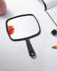 PROTECLE Large Hand Mirror, Salon Barber Hairdressing Handheld Mirror with Handle (Square Black 26cm x 19cm)