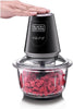 Multi-Function Glass Chopper & Mincer, 400W, XXL 1.2L Bowl, 4-Blade System, Pulse Speed for Precision, Ice Crushing, Compact Sleek Black Design, Easy to Clean, Black - GC400-B5