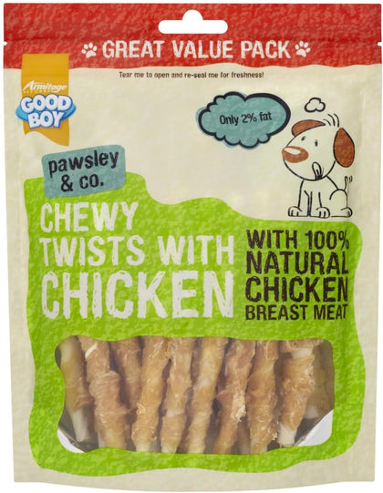 GOOD BOY Armitage Chewy Chicken Twists 320Gm Value Pack Dog Treat
