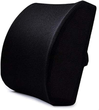 Memory Foam Lumbar Support Back cushion With 3D Mesh Cover Balanced Firmness Designed for Lower Back Pain Relief- Ideal Back Pillow for Computer/Office Chair, Car Seat, Recliner etc. - Black