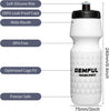 GEMFUL Cycling Water Bottle BPA Free 750ml 2 Pack (Black+White)