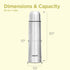 Flip Lid 1000 Thermosteel 24 Hours Hot and Cold Water Bottle with Bag, 1 Litre, Silver