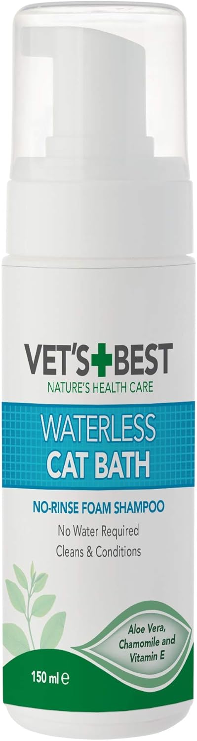 Vet'S Best Waterless Cat Bath No Rinse Shampoo For Cat, White, 150 Ml (Pack Of 1)