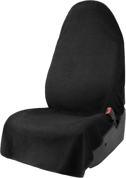 Leader Accessories 1 pcs Cloth Towel Front Bucket Seat Cover Black for Cars SUV Trucks Machine washable - Waterproof