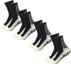 Yufree Grip Soccer Socks Anti Slip Non Slip Men's Athletic Socks for Football Basketball Sports, 4 Pair