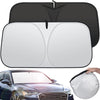 Rescien 142 * 80CM Foldable Car Windshield Sunshade, Front Windshield Reflective Sunshad with Storage Pouch, Car Front Window for Top Blocks UV Rays and Sun Heat Protection, Keeps Vehicle Cooler