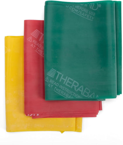 THERABAND Resistance Band Set, Professional Elastic Bands for Upper & Lower Body Exercise, Strength Training without Weights, Physical Therapy, Lower Pilates, Rehab, Beginner & Advanced Sets
