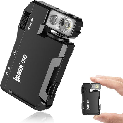WUBEN G5 Flashlight Rechargeable Torch Light, 400 Lumens Super Bright Keychain Flashlight with RGB light, EDC Mini Magnetic Keychain Pocket Torch, Lightweight Camping Torch for Outdoor Home (Black)