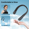 HandFan 5000mAh Portable Neck Fan, Bladeless Wearable Personal Fan, Rechargeable Neckband Fan, Max 21H Working Time, Hands Free, Headphone Design, 4 Speeds, for Travel, Hiking, Outdoors (Black-a)