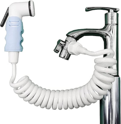 JUNARIS Portable travel shattaf, Travel Shattaf Portable Bidet Sprayer Toilet Sprayer, Shatafa Set with Hose and Adaptors for Faucets ,Easy to Install upto 2.5M extendable pipe