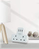 Double Plug Adaptor with 3 USB, TESSAN 2 Way Plugs Extension Multi Sockets Wall Charger Adapter, 13A UK 3 Pin Power Socket for Home, Office, Kitchen, PC