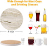 Qplus Drink Coasters with Holder, Absorbent Coaster Sets of 6, Marble Style Ceramic Drink Coaster for Tabletop Protection,Suitable for Kinds of Cups, Wooden Table