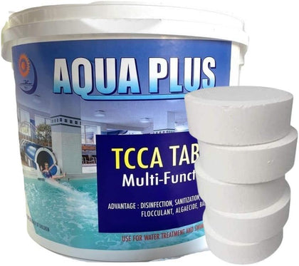 Aqua plus Slow-dissolving Chlorine Tablets 5KG Multi-function for Pool, Hot Tubs, Fountain, and Spa Water Disinfection Treatment