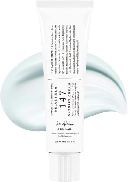 Dr.Althea 147 Barrier Cream | Daily Skin Barrier Repair Care | Deep Hydrating with Hyaluronic Acid & Ceramides | Korean Vegan Skincare for All Skin Types | 1.7 Fl Oz