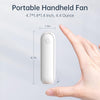 JISULIFE Portable Handheld Fan, Mini Pocket Hand Fan, Small Battery Operated 14-21 hours, USB Rechargeable Foldable Fan, Quiet Personal Fan with Power Bank, Flashlight for Indoor, Outdoor - White