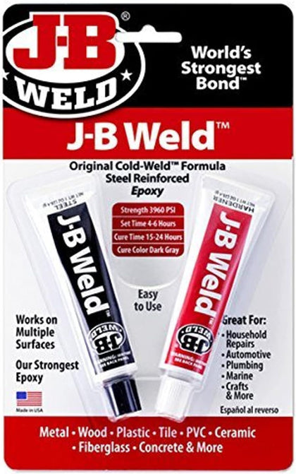 J-B Weld 8265S Cold Steel Reinforced Epoxy with Hardener, 2 oz (1)