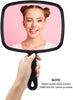 PROTECLE Large Hand Mirror, Salon Barber Hairdressing Handheld Mirror with Handle (Square Black 26cm x 19cm)