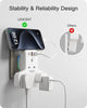 LENCENT Multi Plug Extension, 3 Way 3 Plugs Socket adapter, 6-in-1 Cube Electrical Extender Outlet Adaptor, PD&QC 3.0 20W USB Wall Charger, Plug Expander for Home, Office, Kitchen, 13A 3250W