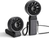 JISULIFE Handheld Fan Life7,2024 Powerful Portable Fan with LED Display[19.5Hrs Max Cooling]5000mAh,150°Folded,5 Speeds,Lanyard; 3-IN-1 Hand/Desk/Neck Fan,Travel Essentials Gifts for Women,Men(Black)