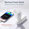JISULIFE Portable Handheld Fan, Mini Pocket Hand Fan, Small Battery Operated 14-21 hours, USB Rechargeable Foldable Fan, Quiet Personal Fan with Power Bank, Flashlight for Indoor, Outdoor - White