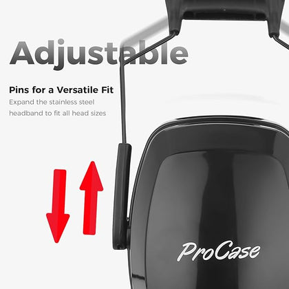 ProCase Noise Cancelling Headphones, NRR 33dB Noise Cancelling Ear Defenders Hearing Protection Ear Muffs for Men & Women
