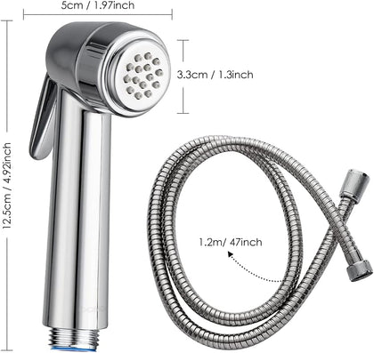 JOMOO Paperless Washing Shattaf Head, Handheld Bidet Sprayer for Toilet Diaper Sprayer with Wall Base and Hose, Bidet Spray Bottom Cleaner Spray
