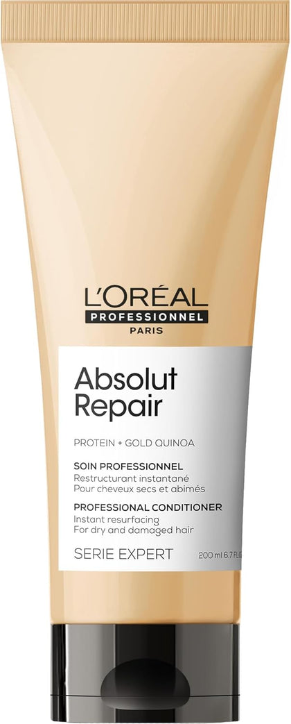 L’Oréal Professionnel | Absolut Repair Conditioner | For dry & damaged hair | Repairs & Hydrates Dry, Damaged Hair |With Gold Quinoa & Protein | SERIE EXPERT | 200ml