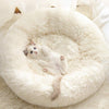 Gavenia Cat Beds for Indoor Cats -20’’x20’’ Washable Donut Cat and Dog Bed,Soft Plush Pet Cushion，Waterproof Bottom - Fluffy Dog and Cat Calming & Self-Warming Bed for and Sleep Improvement (Beige)
