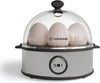 Rapid Egg Cooker: 7 Egg Capacity Electric Egg Cooker for Boiled Eggs, Poached Eggs, Scrambled Eggs, or Omelettes with Auto Shut Off Feature - Silver