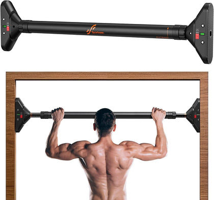 Sportneer Pull Up Bar: Strength Training Chin up Bar without Screws - Adjustable 75-94cm Width Locking Mechanism Pull-up Bar for Doorway - Max Load 200kg for Home Gym Upper Body Workout Non-slip